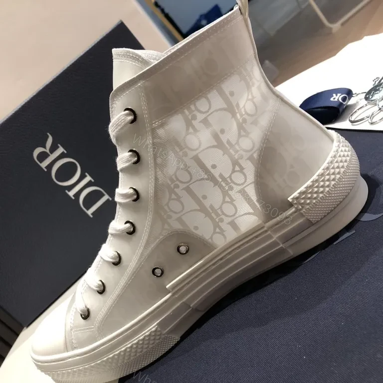 View 4 of Couture-Patterned Dior Monogram High-Top Sneaker