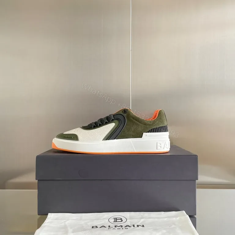 View 5 of Bold Contrast Sneaker: Olive-Accented Luxury sneakers