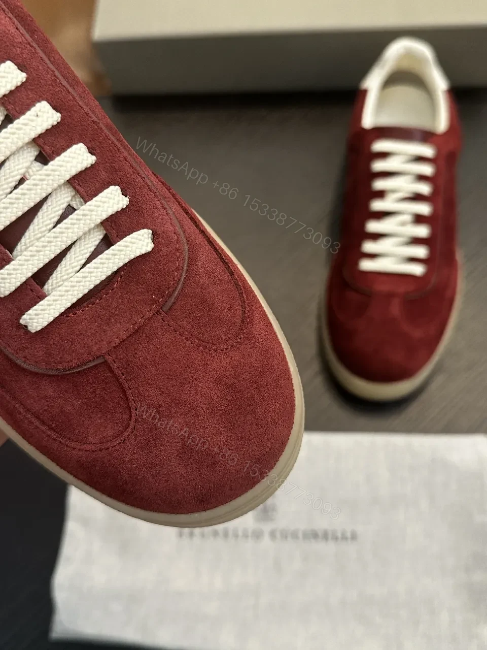 View 7 of Burgundy Suede Low-Top Sneaker | Refined Comfort, All-Day
