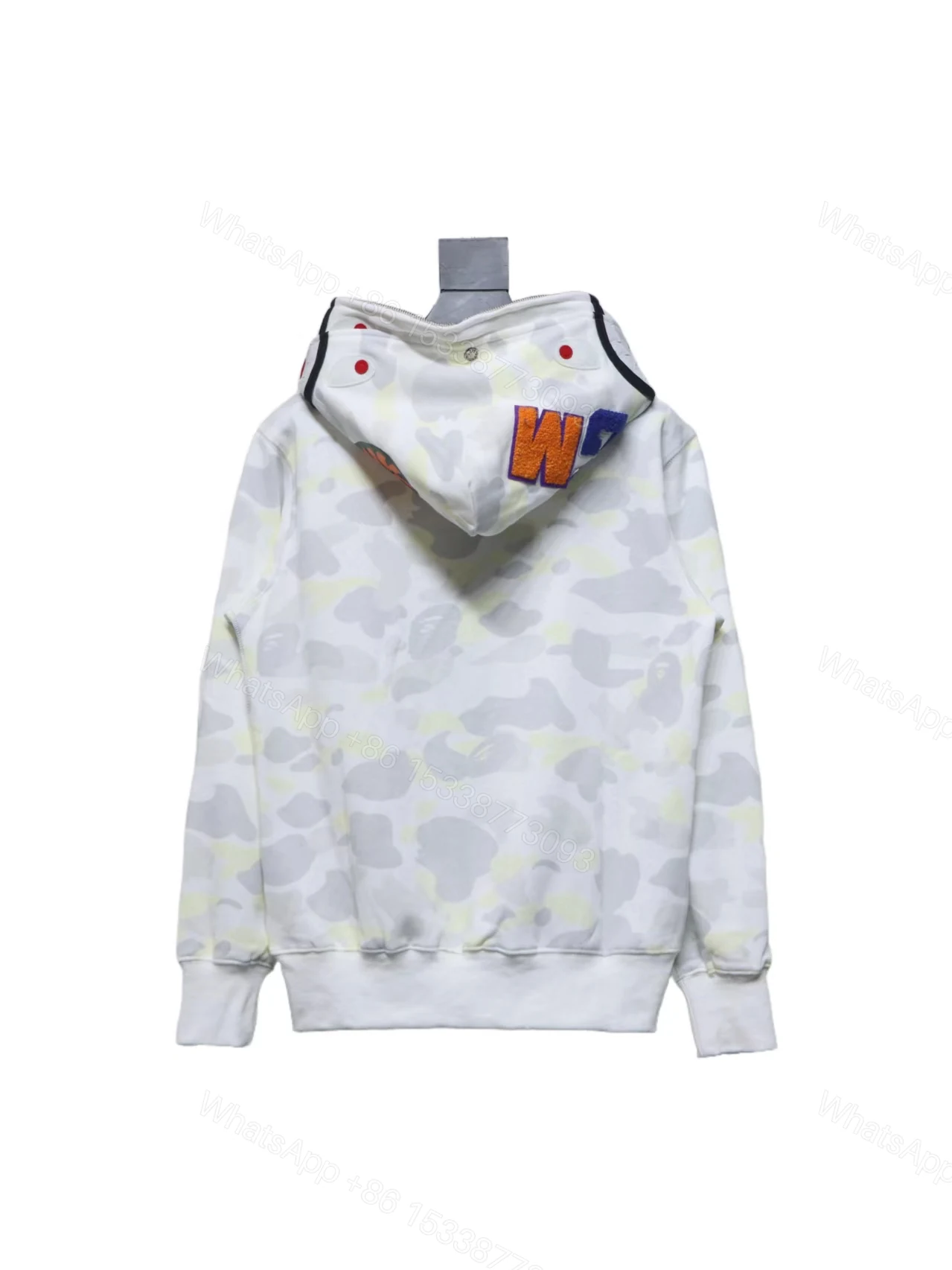 BAPE Shark's Head Tiger's Head Zipper Luminous Camouflage Double Hoodie — view 2