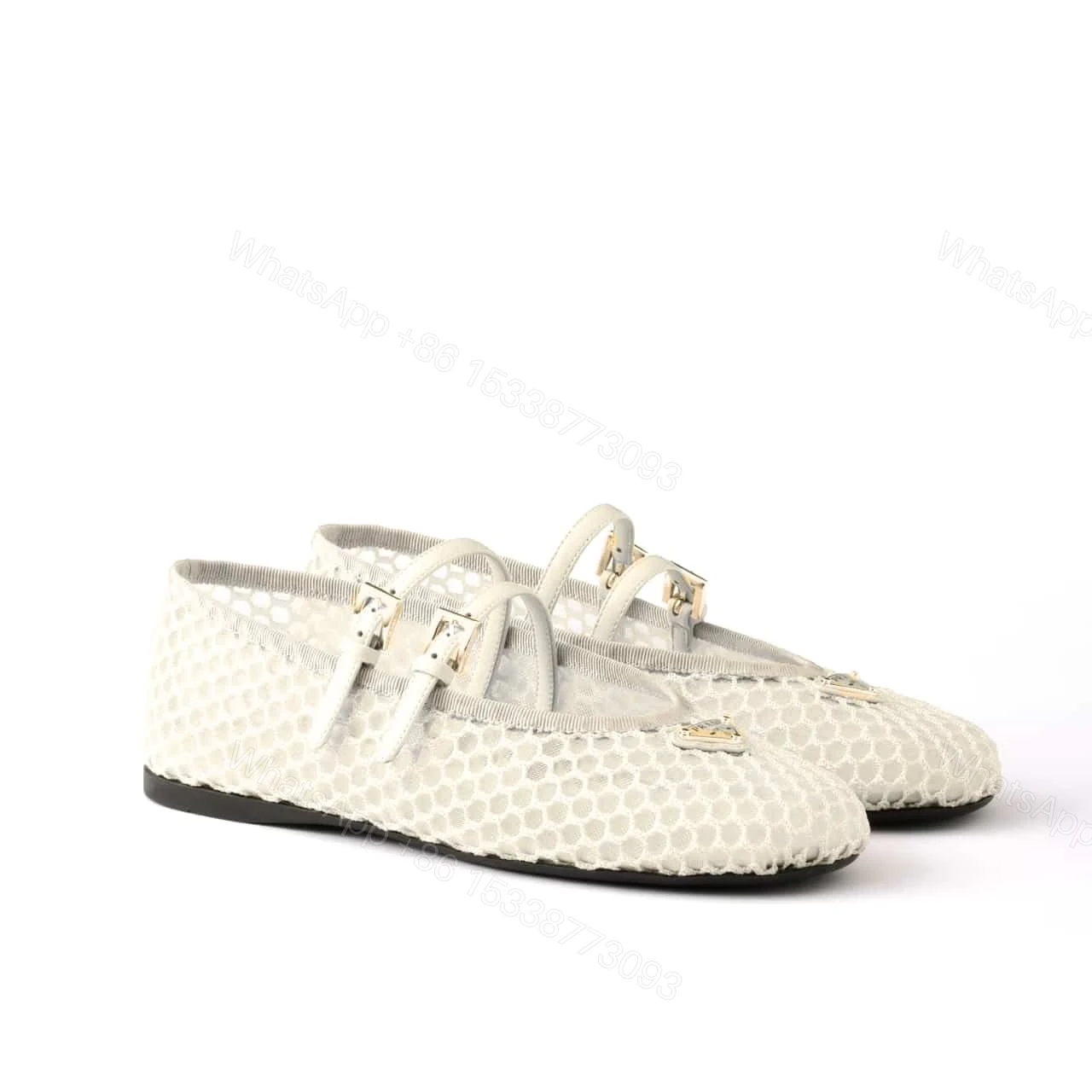PRADA MESH FABRIC BALLERINAS BEIGE 1F915N 099 F0485 F 005 — view 1