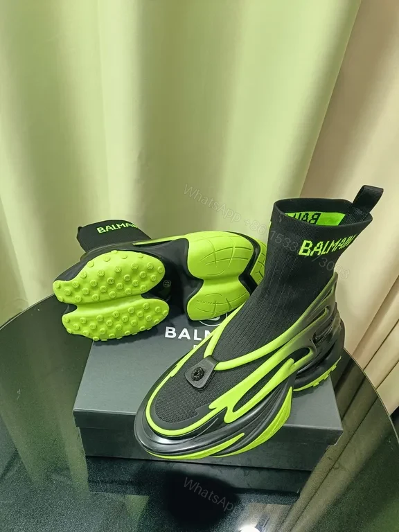 View 6 of Neon Balmain Sock Sneaker: Sculpted City-Edge Comfort
