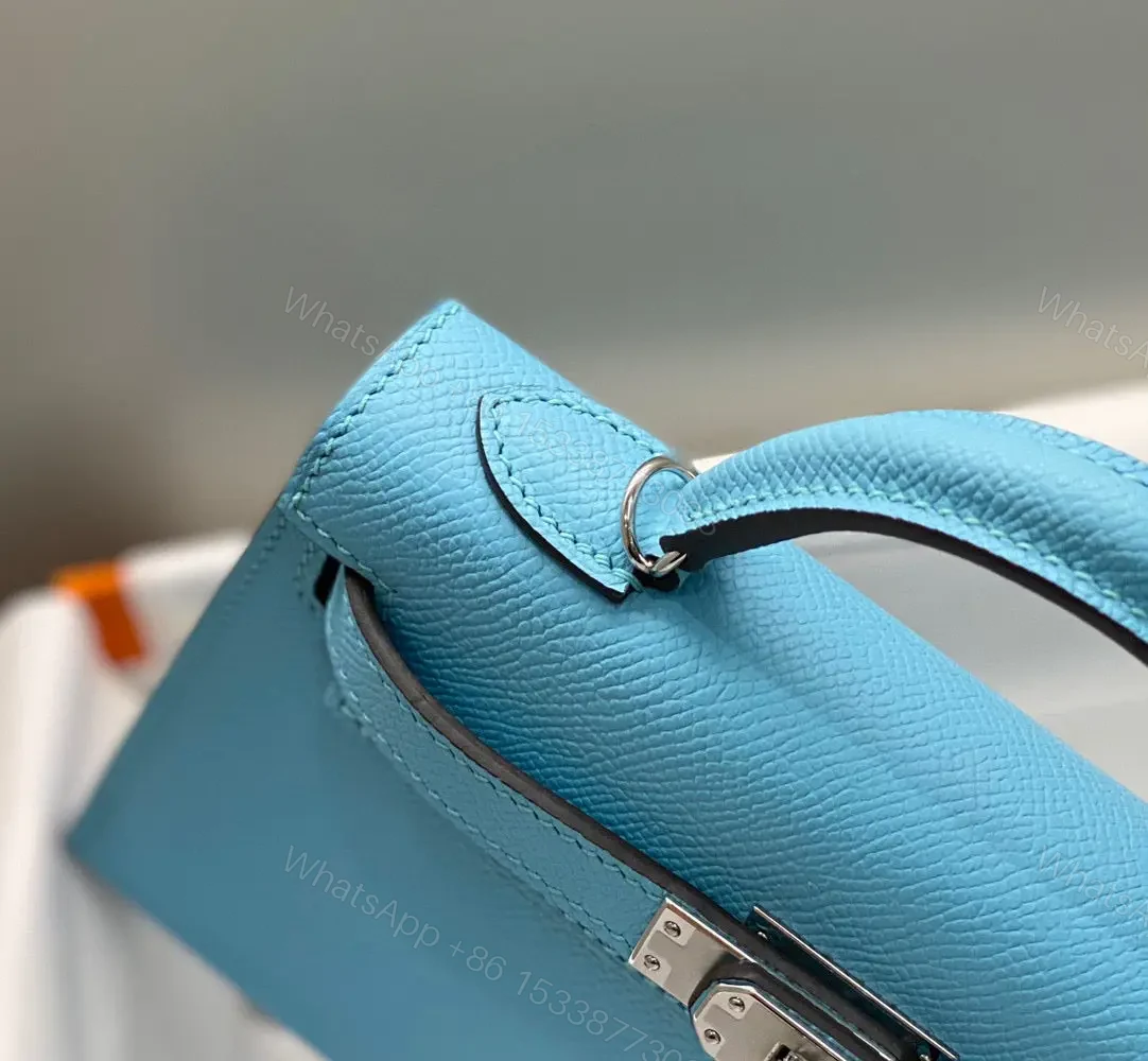 View 3 of HN KELLY MINI 20 SKY BLUE EPSOM SILVER HARDWARE
