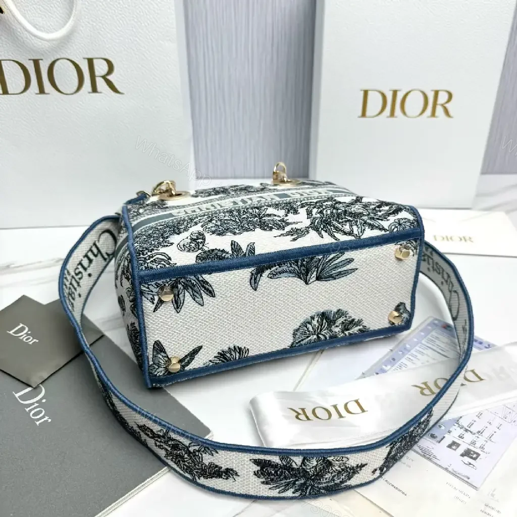 View 2 of Chic Indigo Canvas Satchel: Luxe Craft & Bold Print Bag