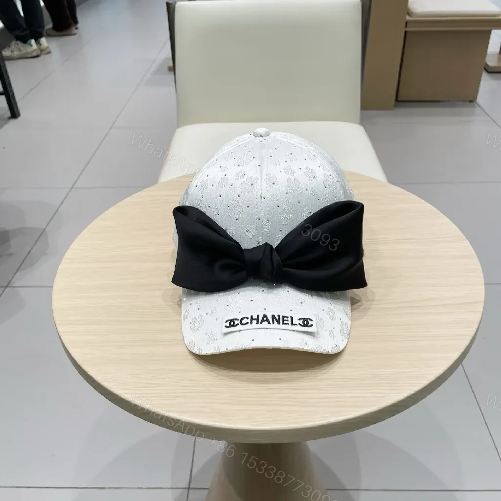 Embellished Cap with Silk Bow – Lightweight Luxe Cap — view 1