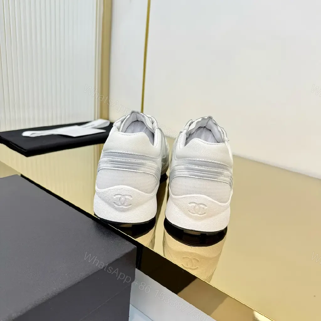 View 6 of White Canvas-Trim High-Top Sneakers with Subtle Luxe Details