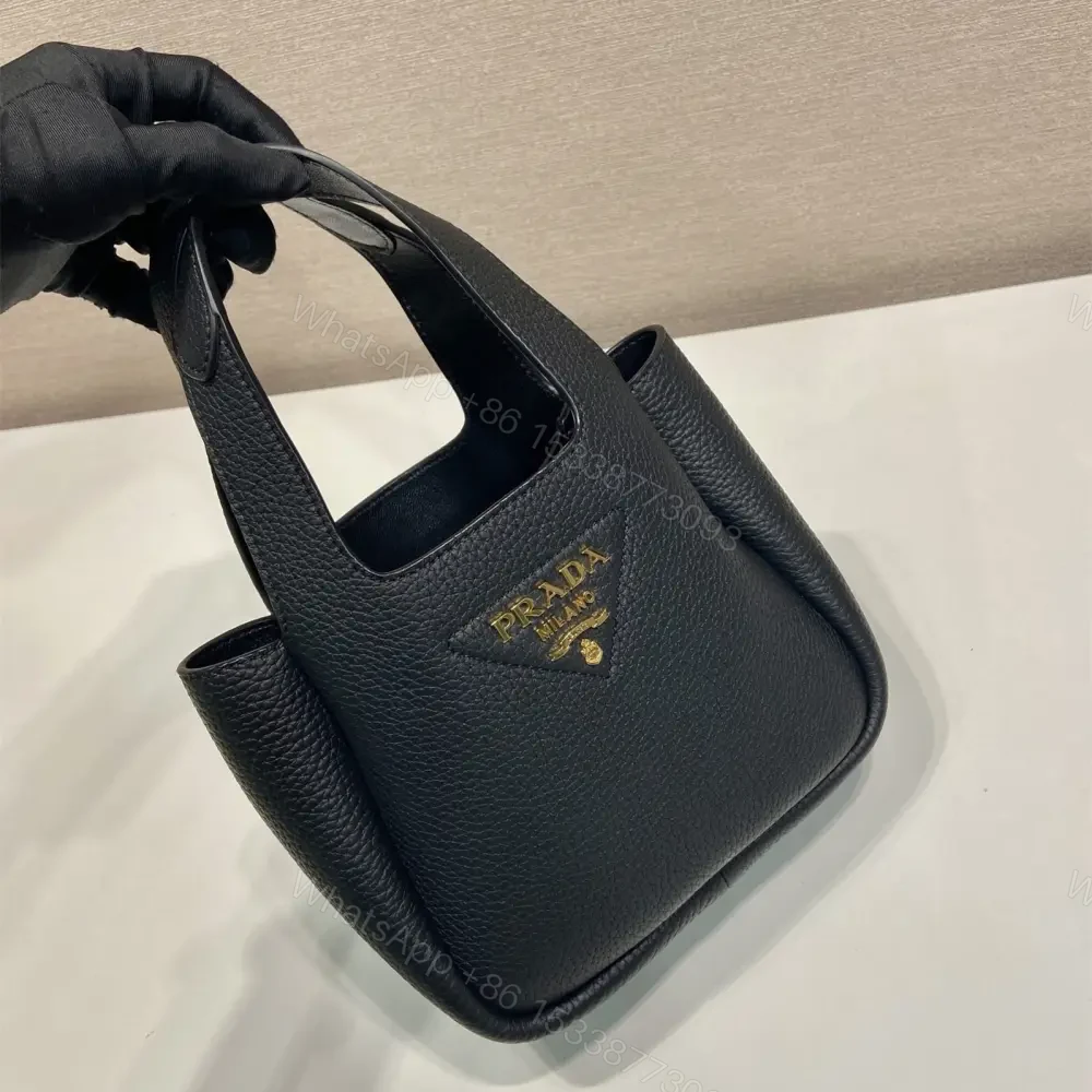 View 3 of 高仿Prada*Tote系列1BA349徽標手提包金扣黑色Mini免檢版