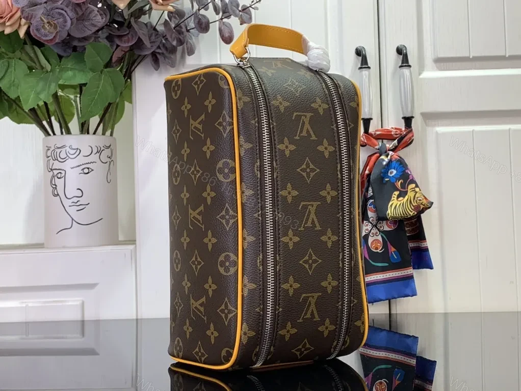 View 7 of Bold Monogram Compact Luxury Bag: Yellow Trim, Monogram Canvas, Crossbody Ready