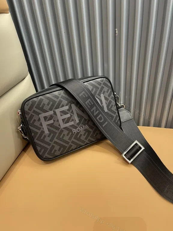 View 3 of Compact Luxury Messenger: Fendi Monogram Crossbody Bag