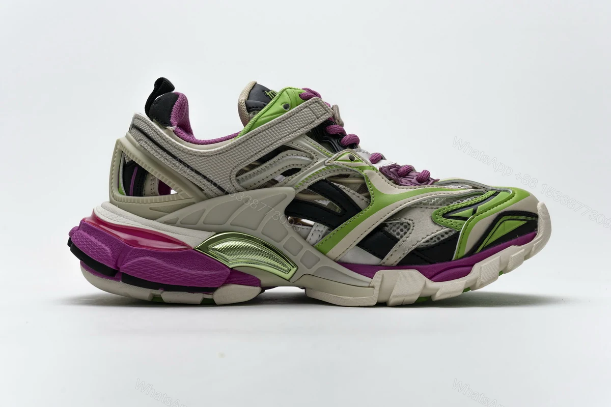 View 2 of Balenciaga Track 2 Sneaker White Green Pink 568615 W2GN3 9199