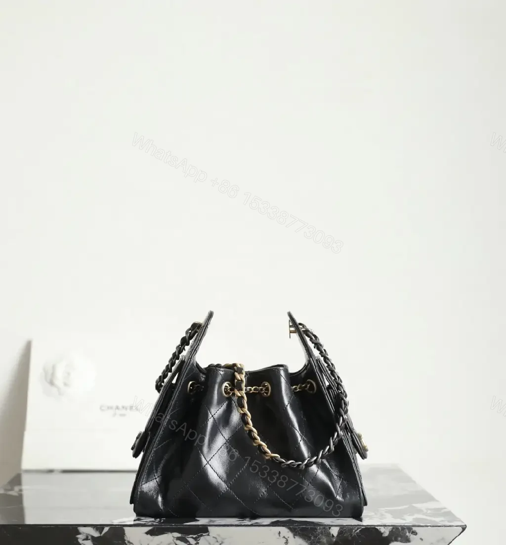 View 8 of Quilted Leather Crossbody: Luxe Chain-Detail Bag