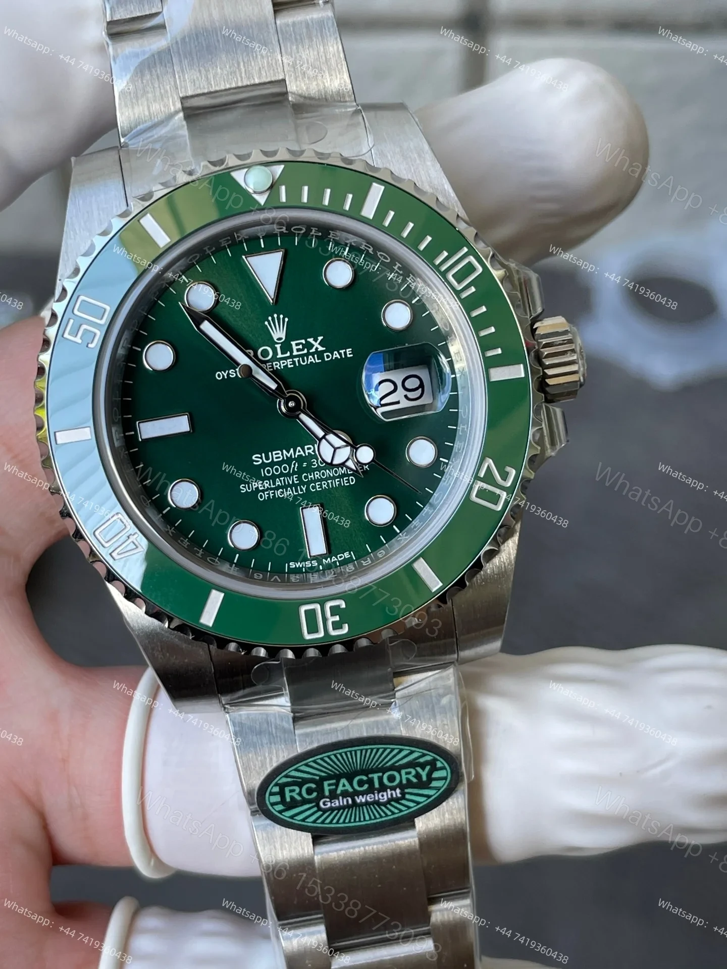 View 5 of Rolex Super Clone Watches 1:1 Hulk Submariner 116610LV