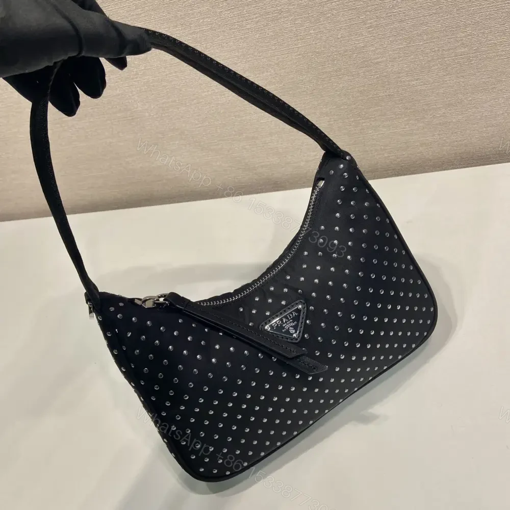 View 4 of 高仿Prada*RE-Nylon系列1BC515鉚釘單肩包黑色Mini免檢版