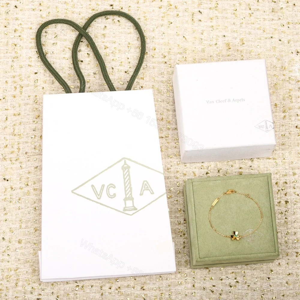 View 6 of 高仿首飾VanCleef&Arpels*RP7SC00三葉草祖母綠黃金手鏈