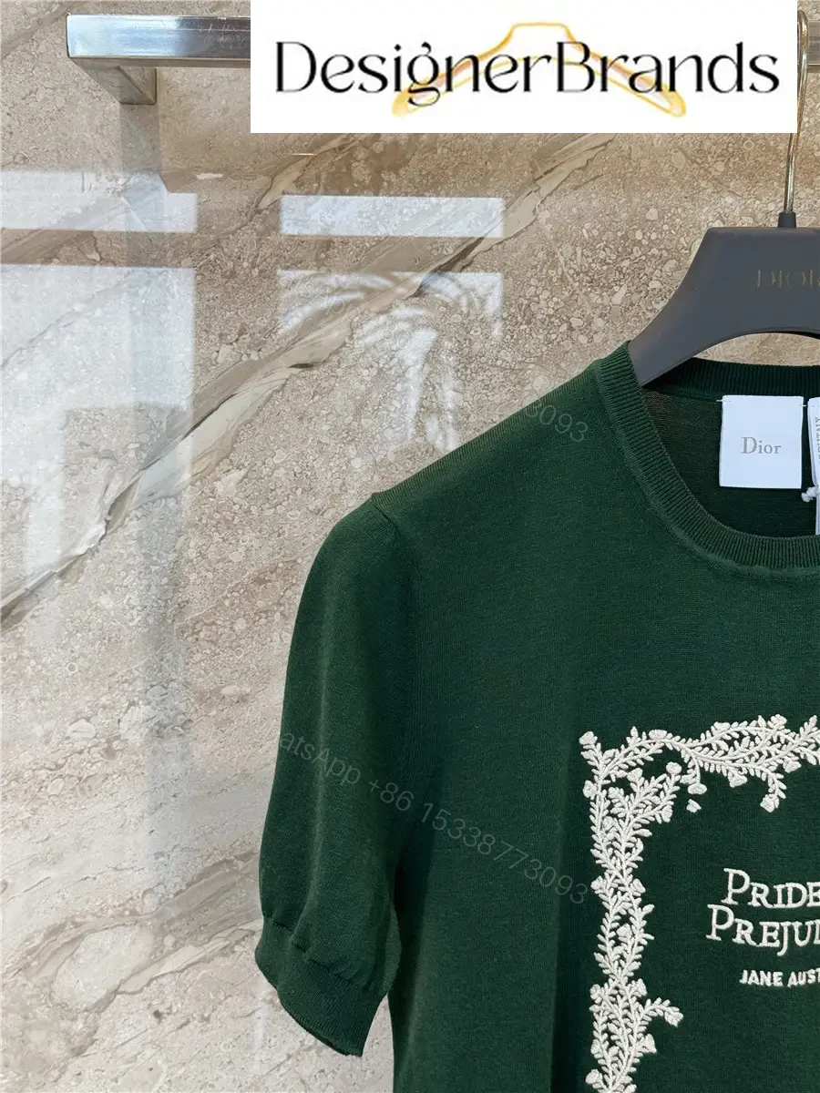View 4 of Dior Green Pride and Prejudice Cover Short-Sleeve Knit Top