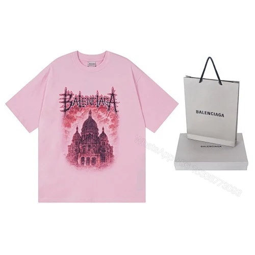 View 5 of Balenciaga Clothes Paris Sacré-Cœur Basilica Printed T-shirt Black/Pink