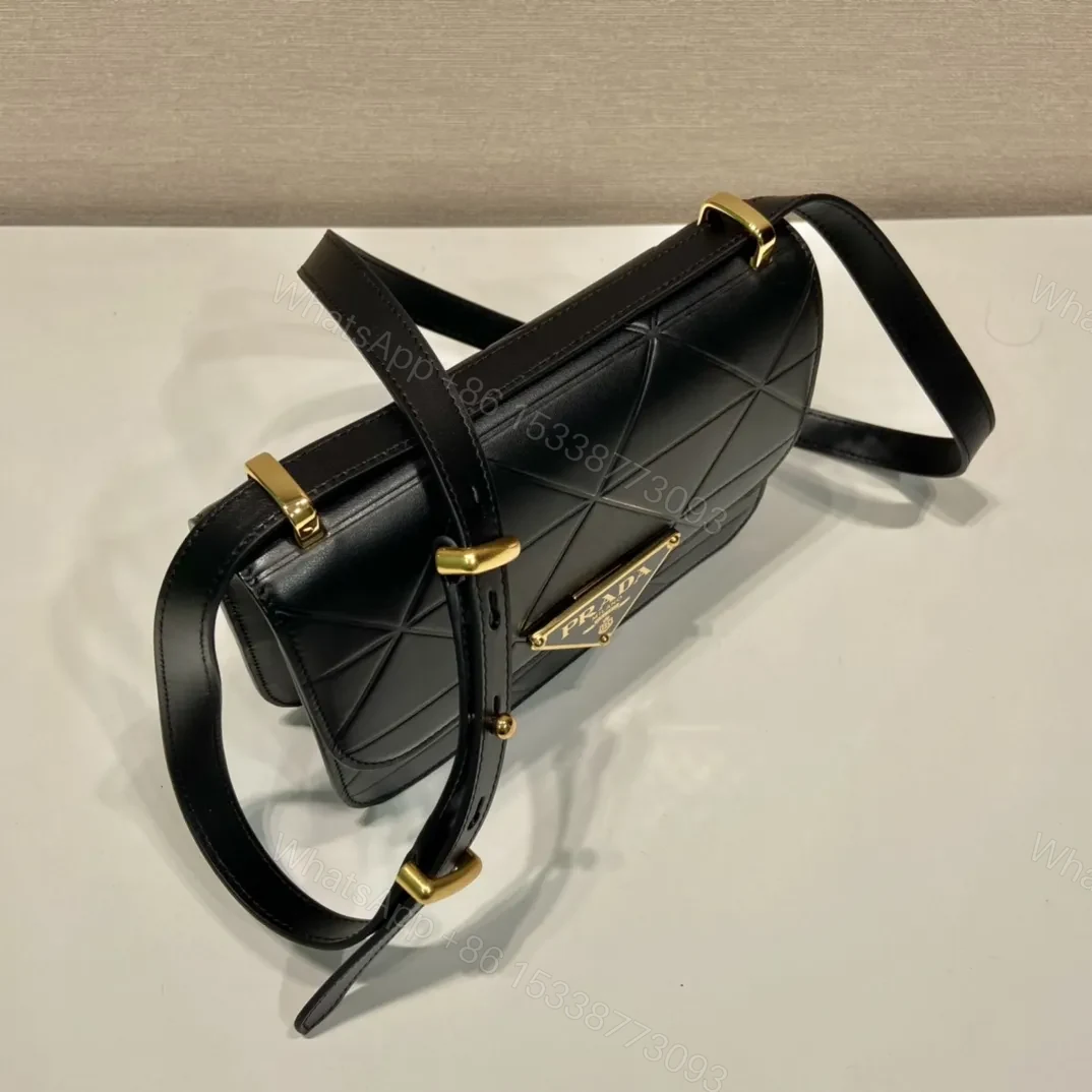 View 3 of Prada Pattina in Pelle Calfskin Black