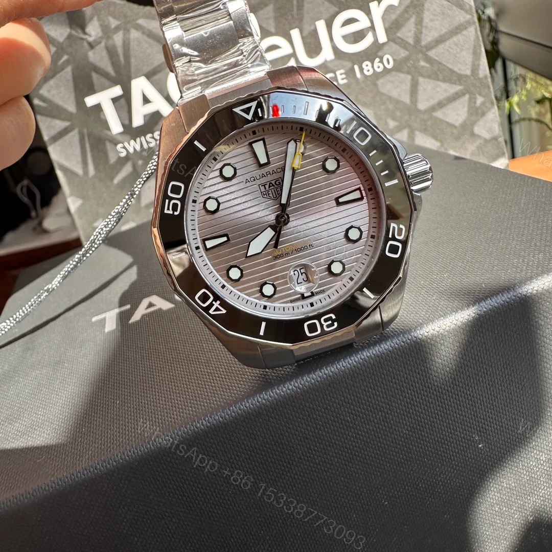View 8 of TAG Heuer Aquaracer Nightdiver Automatic Watch 43MM DLC Blue Dial Black Ceramic Bezel Premium Edition TAG-AQUA-ND-BLU-43