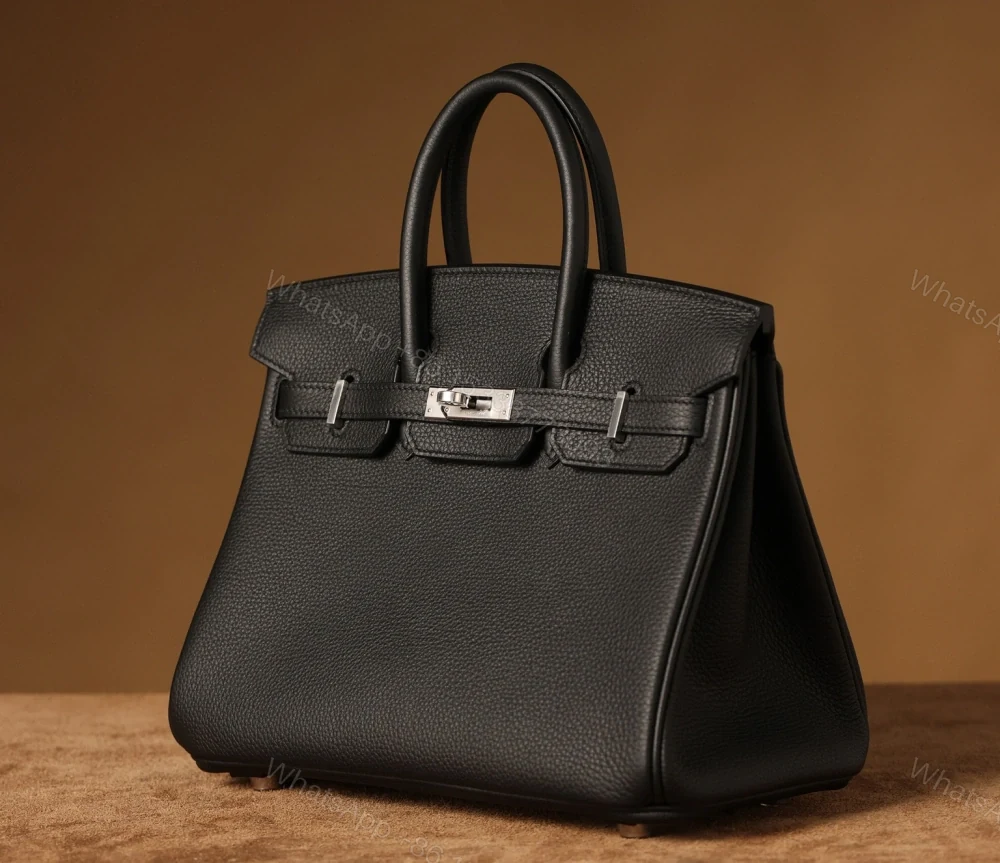View 4 of 精仿Hermes手提包Birkin25系列黑銀款式