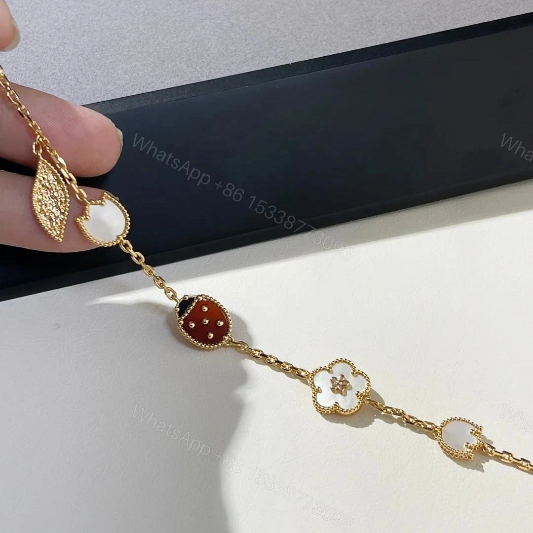 View 4 of VCA 18K Rose Gold 5 Motifs Patterns Lucky Spring Bracelet