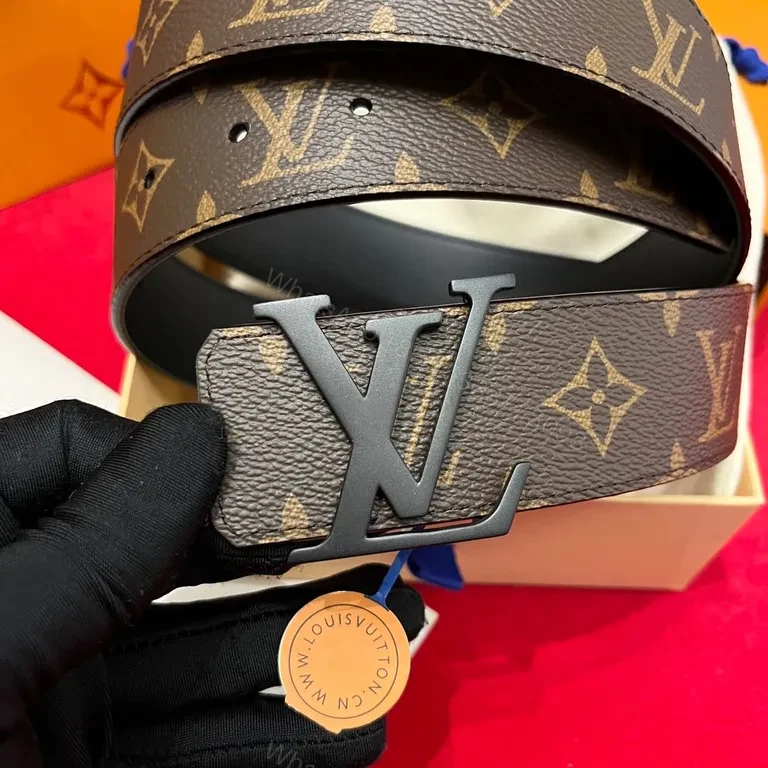 View 3 of Monogram LV Belt: Matte Buckle, Premium Leather Edge