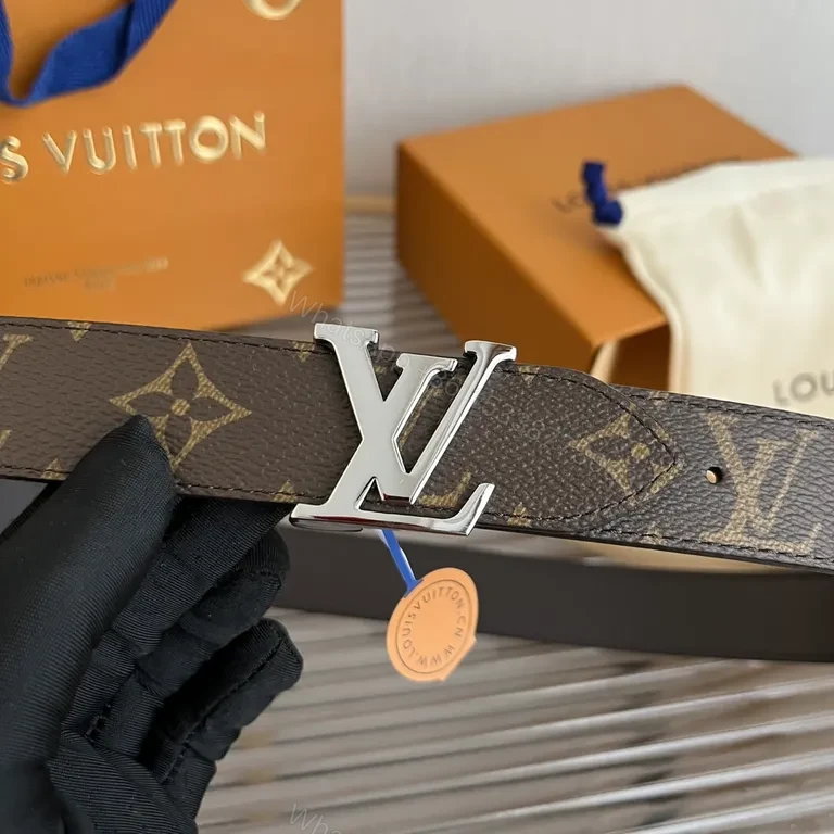 View 9 of Black Leather LV Belt + Silver Logo Buckle + Modern Minimalist + Premium Craftsmanship + Belt