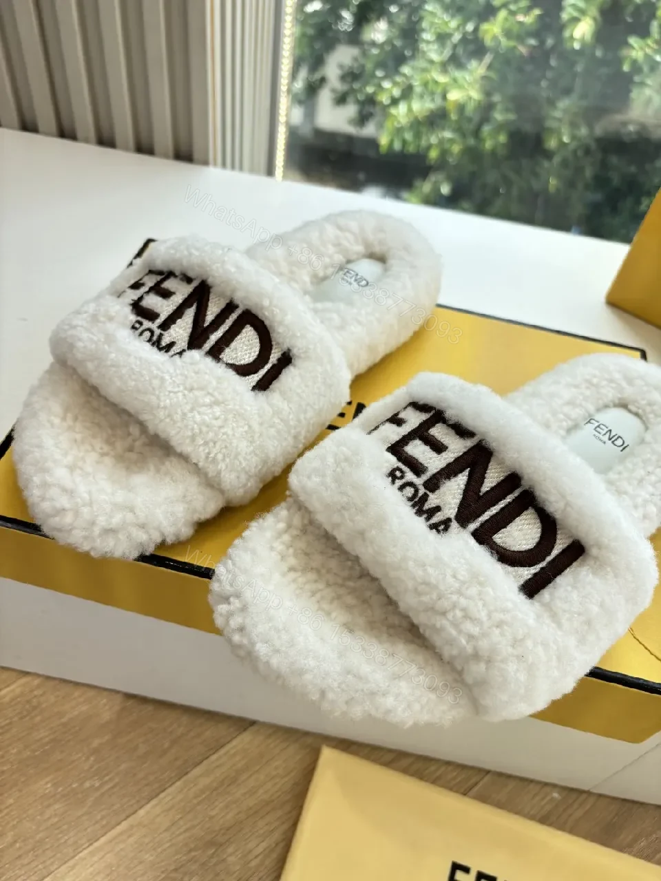 View 2 of Cozy Sherpa Slip-On Sandals – Plush Luxury Slides