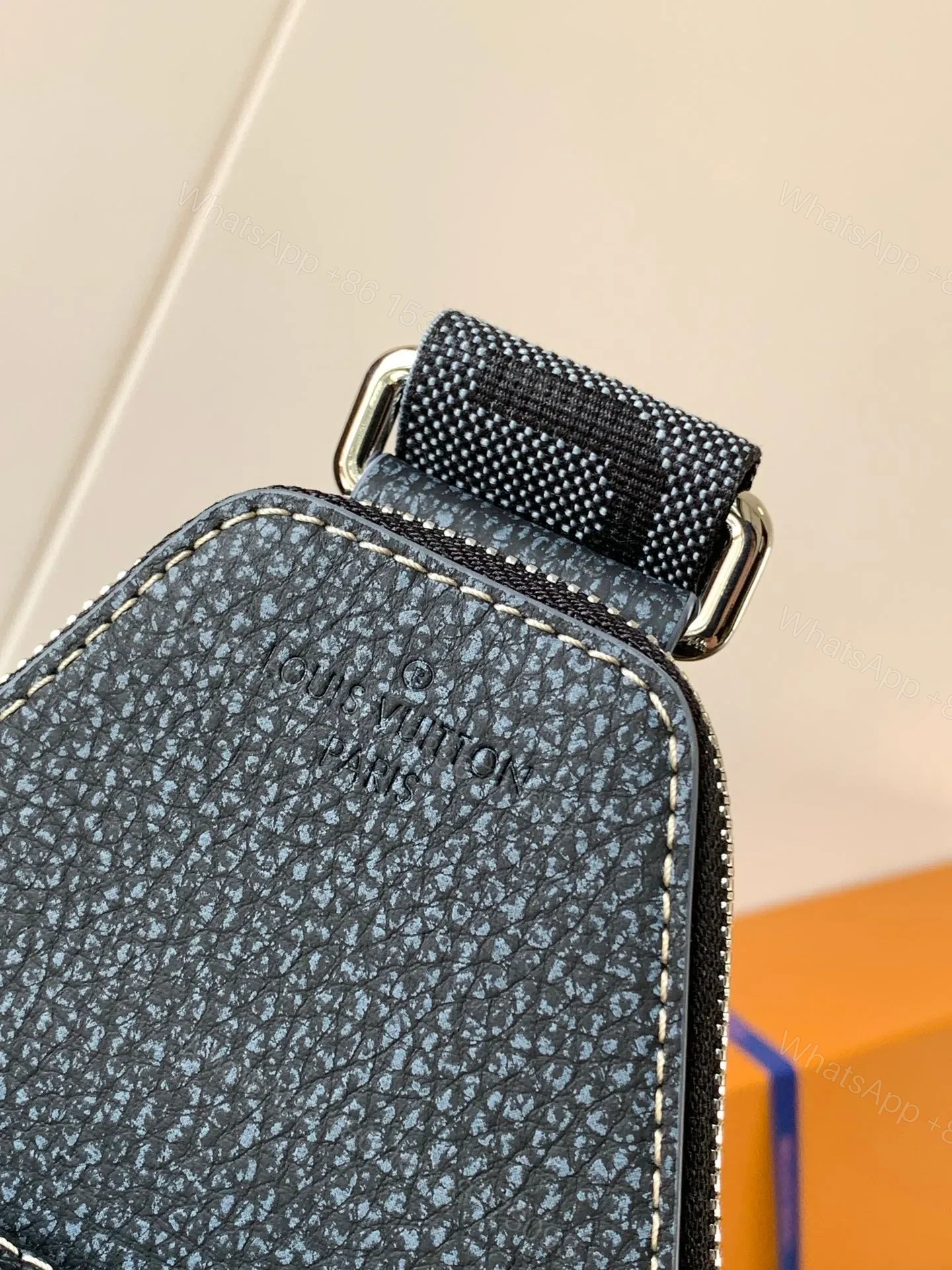 View 6 of LV AVENUE SLINGBAG 31 IN BLACK MONOGRAM CANVAS WITH BROWN LOGO