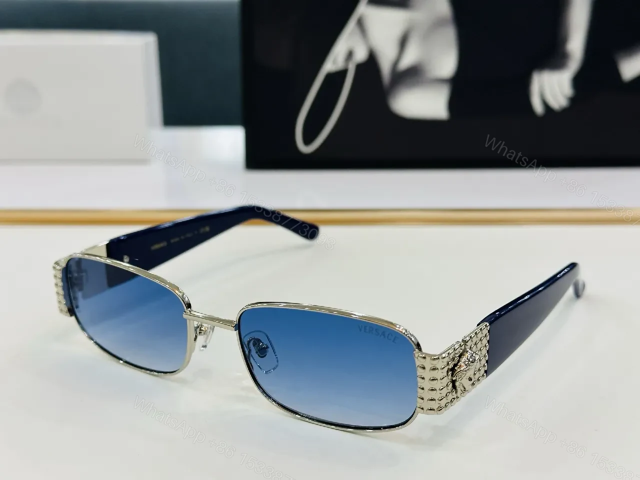 View 3 of Bold Rim Sunglasses: Luxe Metal Frames with Studded Detailing