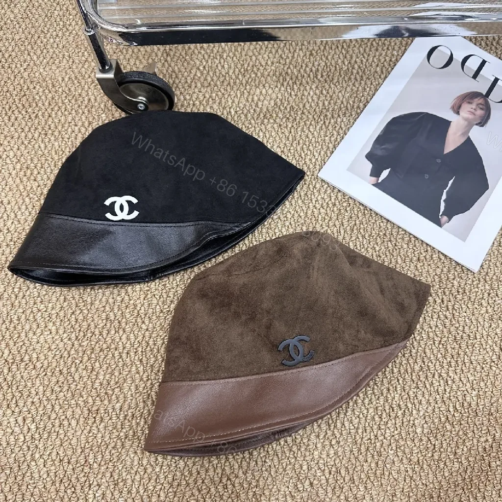 View 2 of Suede-Luxe Bucket Hat with Leather Band – Modern Chic Minimalist Cap