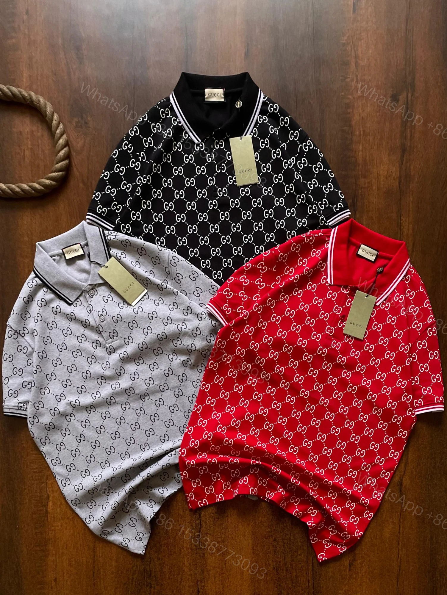 View 3 of FIRST COPY GUCCI IMPORTED COLLAR SUMMER WEAR T-SHIRT