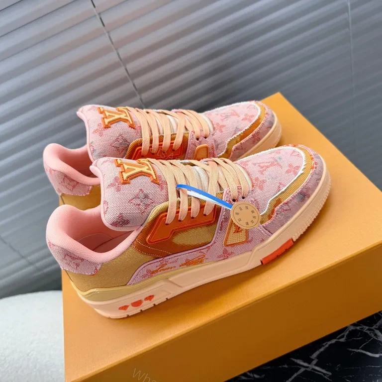 View 7 of Bold Orange-Tone Textured Sneaker: LV-Inspired Luxury Comfort