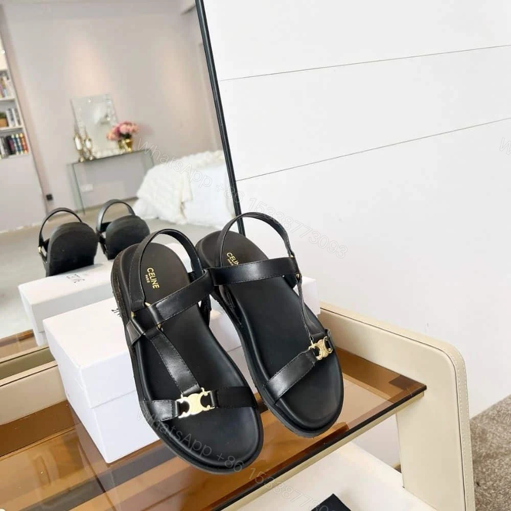 View 5 of CELINE MAUD SANDAL WITH TRIOMPHE BLACK 362225042C 38NO
