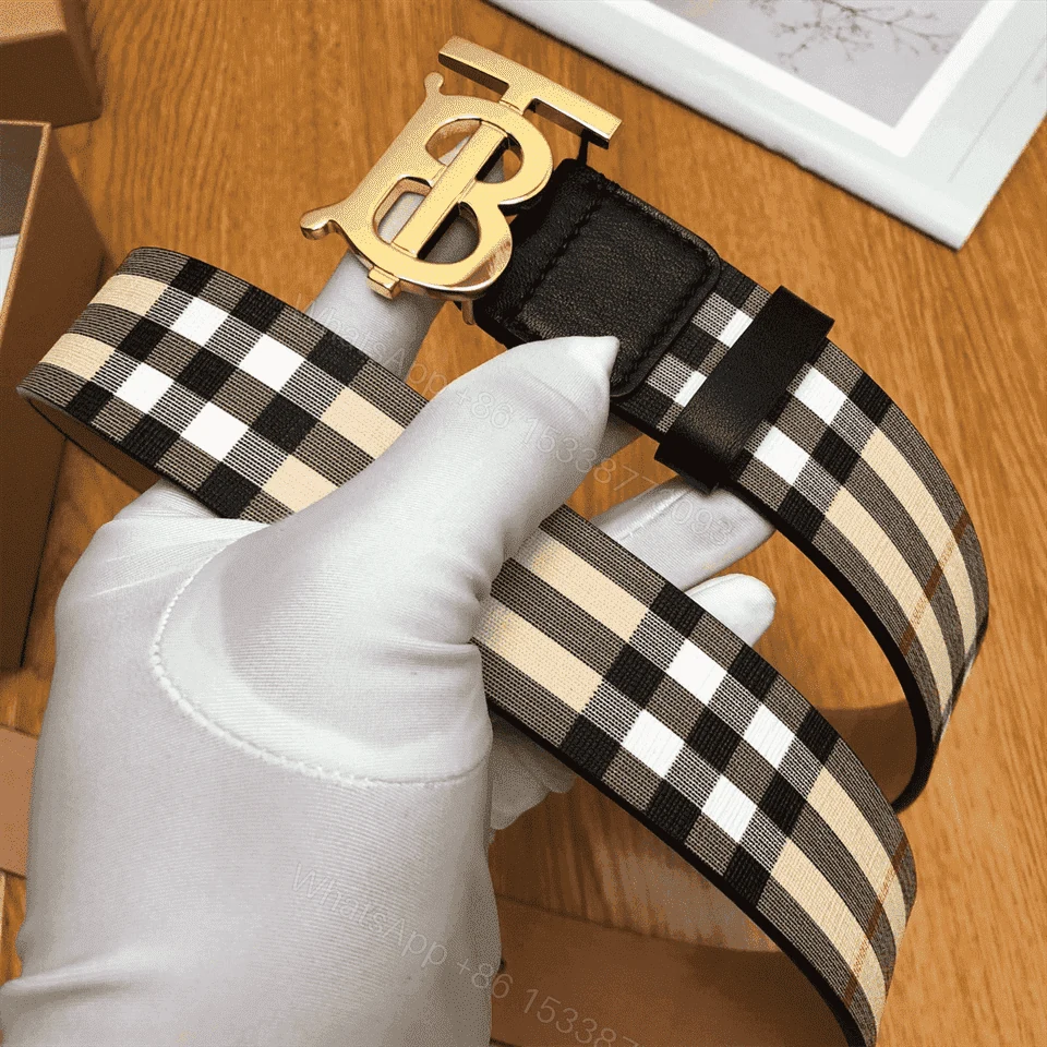 View 3 of BURBERRY REVERSIBLE MONOGRAM MOTIF VINTAGE CHECK BELT IN ARCHIVE BEIGE – B27