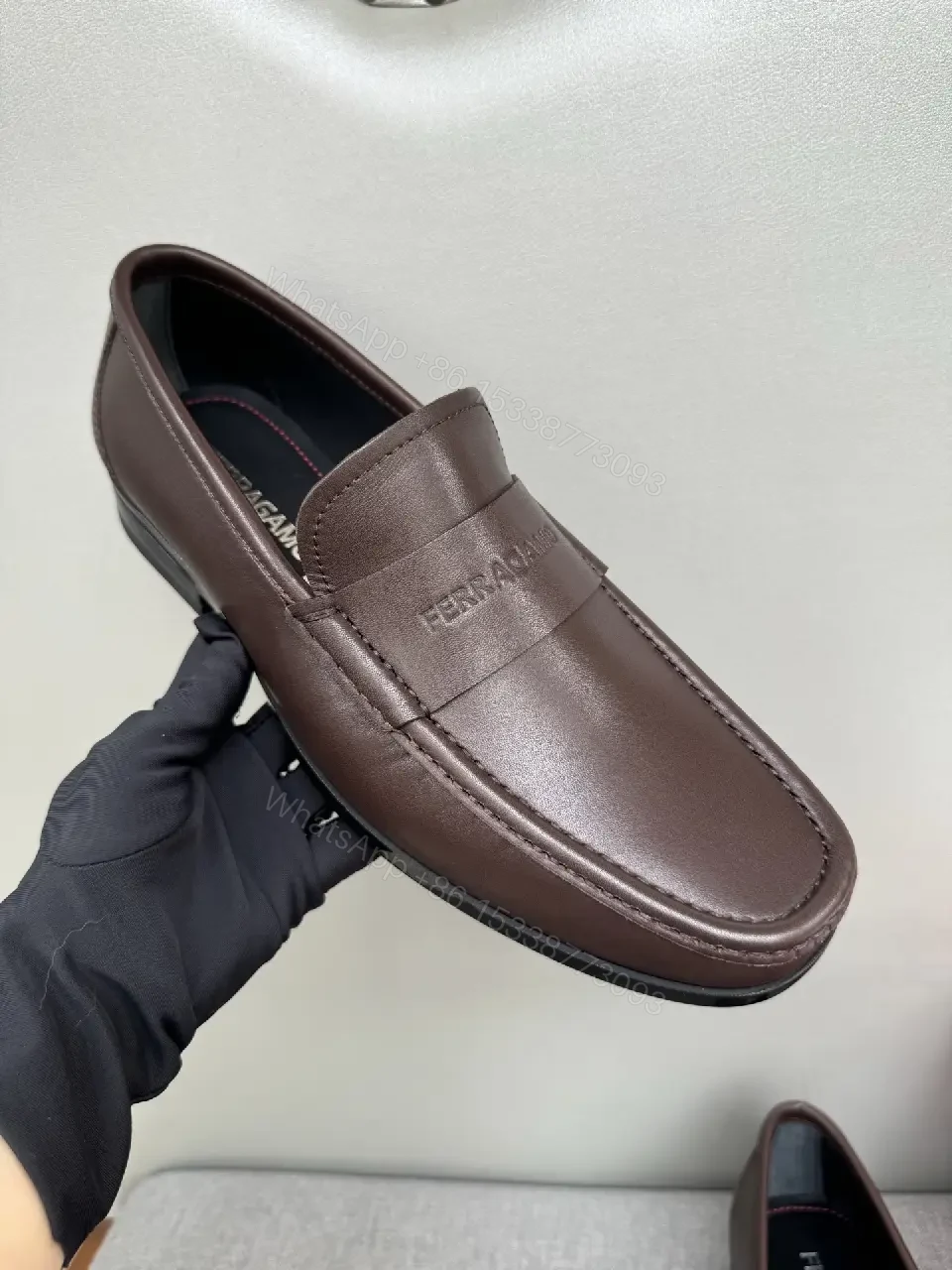 View 10 of Rich Leather Mule Loafers - Modern Quiet Luxury Slip-Ons