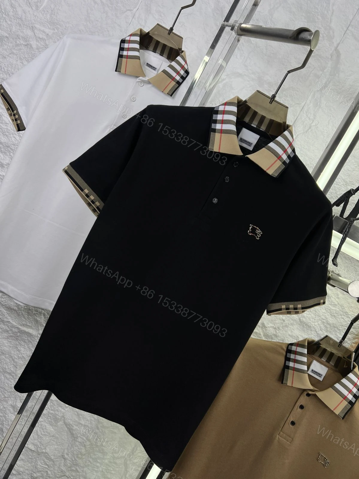 View 3 of FIRST COPY BURBERRY COLLAR T-SHIRT