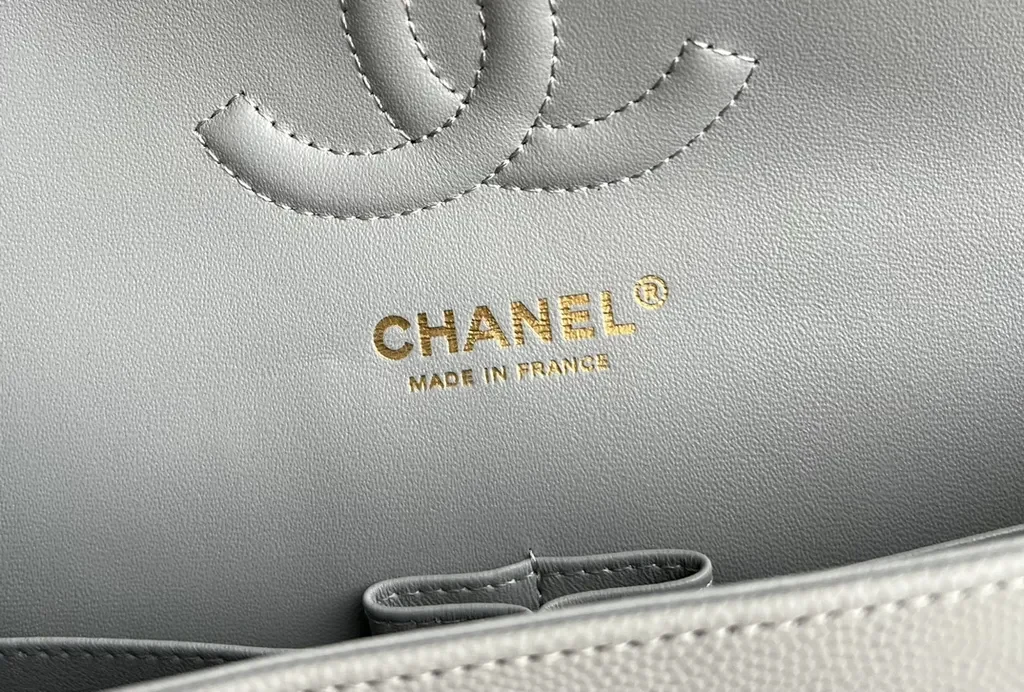 View 5 of Textured Quilted Gray Flap Bag: Everyday Luxury, Leather, Chic
