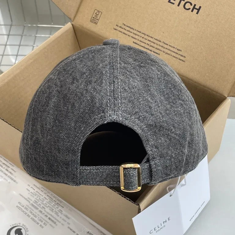 View 5 of Charcoal Heathered Cap â€“ Minimalist Celine-Inspired, Premium Logo Detail