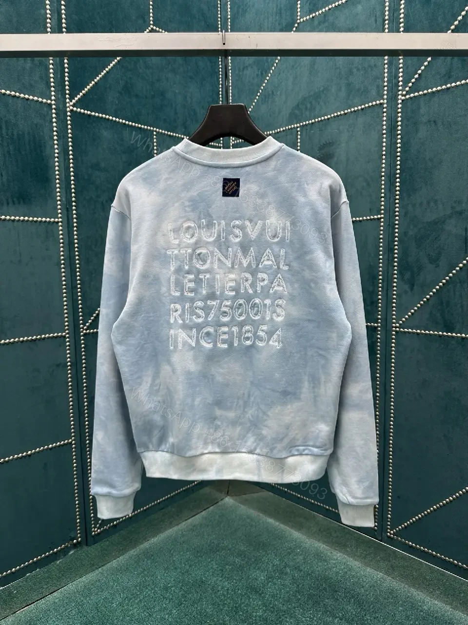 View 11 of Soft-Edge Tie-Dye Crewneck Monogram Knit, Relaxed Comfort, Men's Crewneck