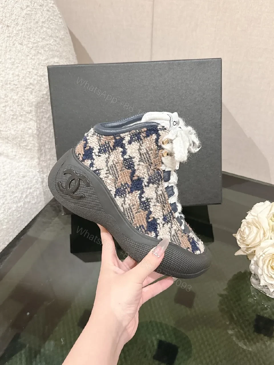 View 9 of Tweed Runner Boots: Premium Texture, Bold Comfort