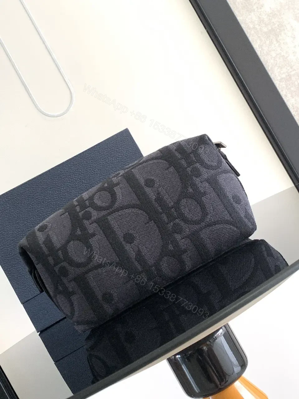 View 5 of Charcoal Jacquard Crossbody: Luxe Minimalist, Structured