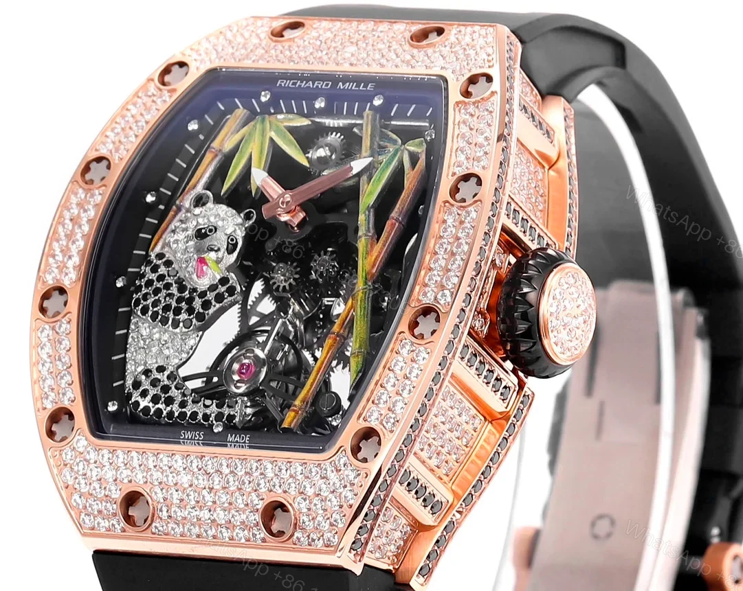 View 2 of Richard Mille RM26-01 Panda Tourbillon Watch Diamond Set National Treasure Panda Bamboo Art Dial Mechanical Luxury Edition RM26-01-PND-BAM