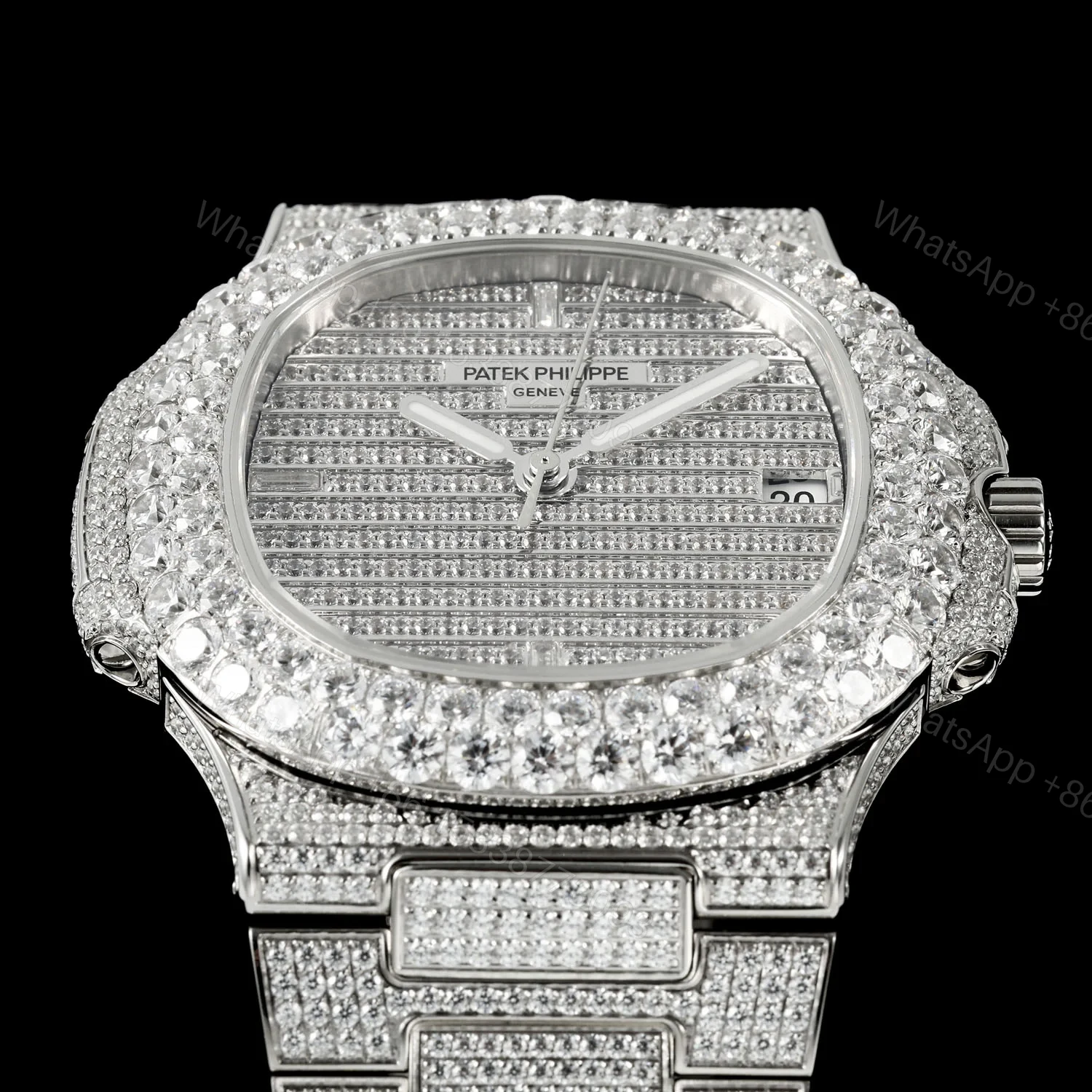View 2 of Patek Philippe Nautilus 5711 BD1 Full Diamond Pavé Luxury Watch 40mm Edition AMG-PP-BD1-5711-2600-LUXURY