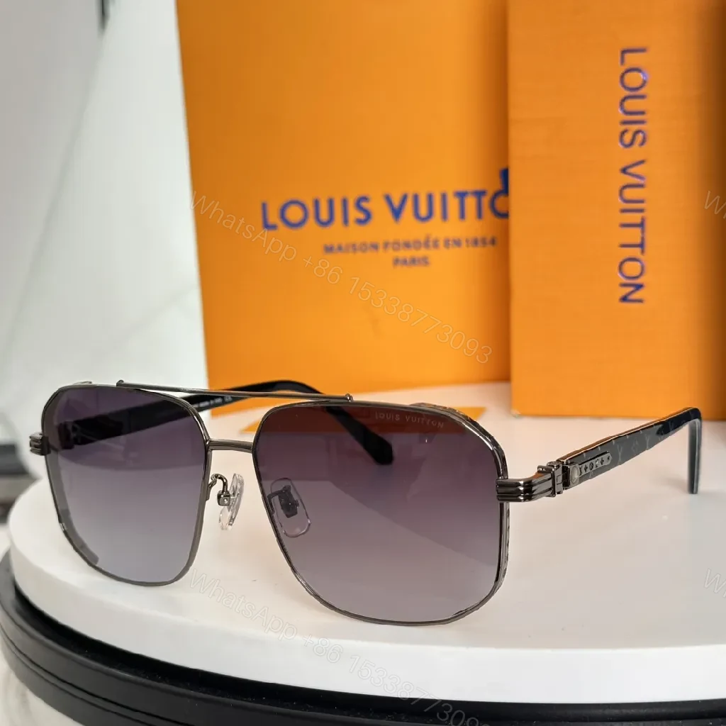 View 4 of Gold-Tone Monogram Luxe Sunglasses: Modern Comfort Delight