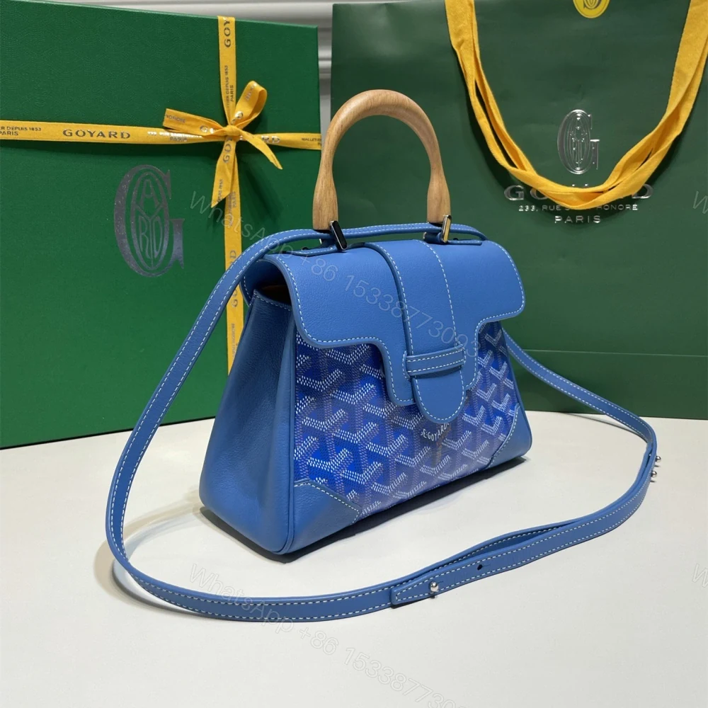 View 5 of 高仿Goyard*SAIGONG櫸木手柄單肩包藍色免檢版