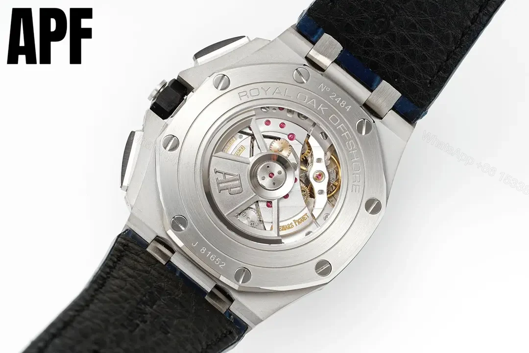 View 9 of BBR Factory Audemars Piguet Royal Oak Offshore 26470 Series 42mm Blue Dial Stainless Steel Watch with Blue Leather Strap