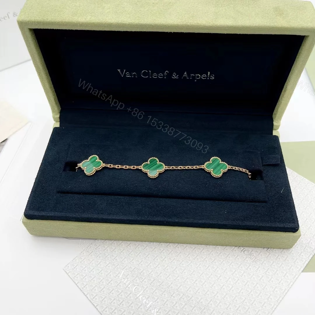 View 4 of VCA Vintage Alhambra Malachite Bracelet