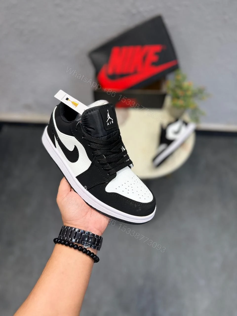 View 6 of FIRST COPY AIR JORDANS RETRO 1 LOW SUEDE PANDA SNEAKERS