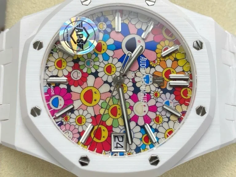 View 9 of Replica AP Royal Oak White Ceramic Celebration Dial 41mm
