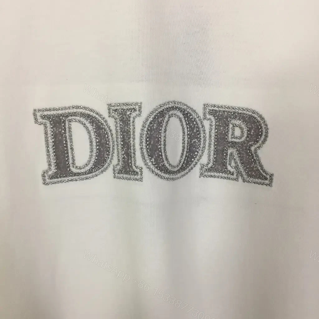 View 5 of White Cotton T-Shirt Silver-Embellished Logo T-Shirt
